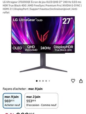 LG OLED Gaming Monitor — Black with Purple and Pink Accents